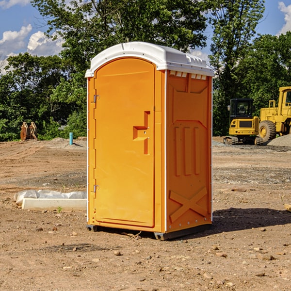 how often are the portable restrooms cleaned and serviced during a rental period in Mosses